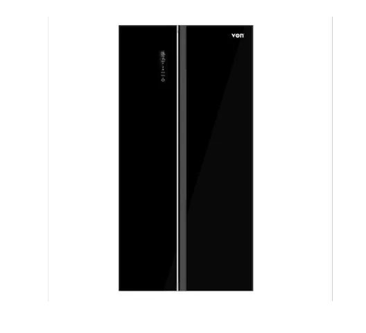 VON 442L Side-by-Side No Frost Refrigerator with Inverter, Black Mirror Glass Finish - VARZ-20NHK