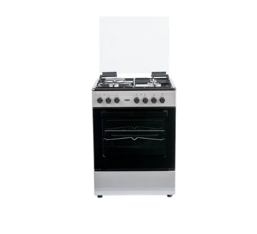 VON 60x55cm, 3+1 Cooker with Electric Oven, Enamel Pan Support - VCF653131NSY